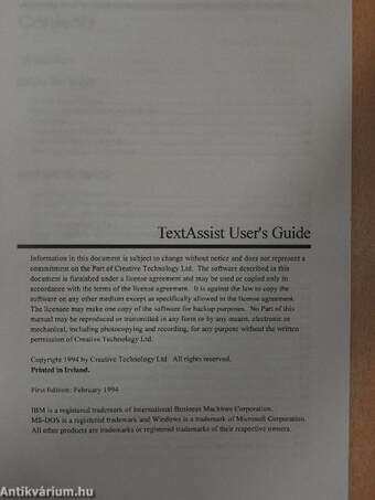 TextAssist User's Guide