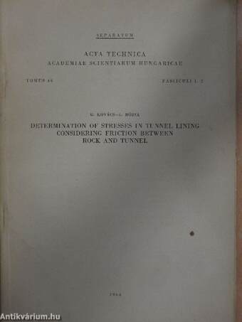 Determination of stresses in tunnel lining considering friction between rock and tunnel