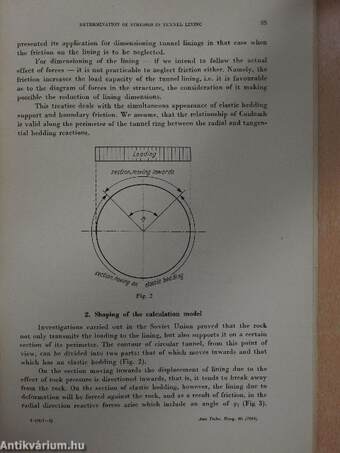 Determination of stresses in tunnel lining considering friction between rock and tunnel