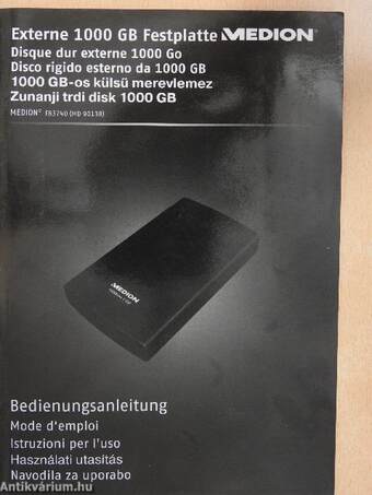 1000 GB-os külső merevlemez/Externe 1000 GB Festplatte/Disque dur externe 1000 Go/Disco rigido esterno da 1000 GN/Zunanji trdi disk 1000 GB