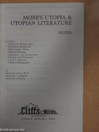 More's Utopia & Utopian Literature