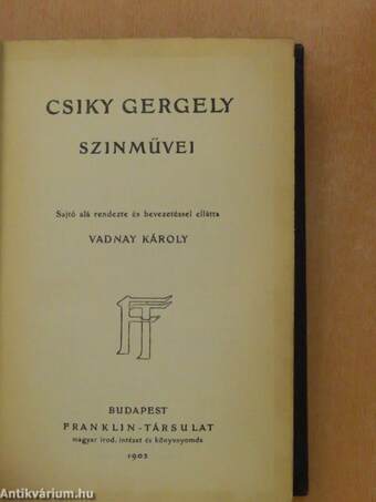 Csiky Gergely szinművei