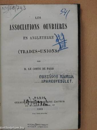 Les associations ouvrieres en Angleterre