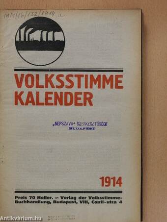 Volksstimme Kalender 1914