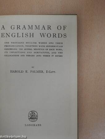 A Grammar of English Words