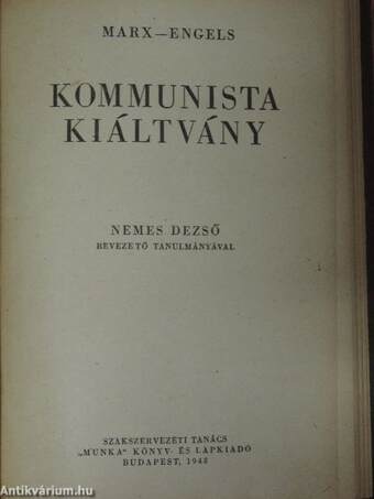 Állam és forradalom/Párt és pártépítés/Kommunista kiáltvány