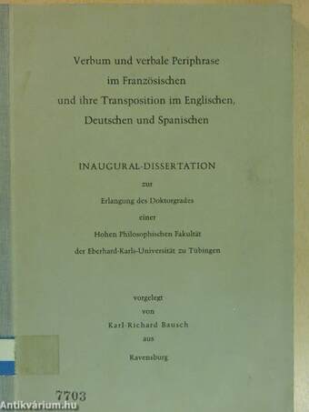 Verbum und verbale Periphrase im Französischen und ihre Transposition im Englischen, Deutschen und Spanischen