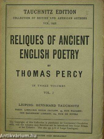 Reliques of Ancient English Poetry II. (töredék)
