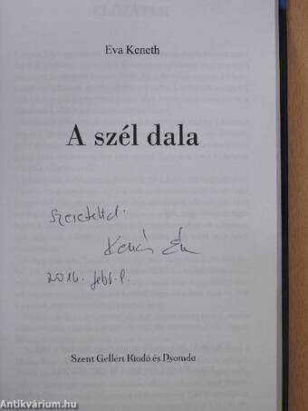 A szél dala (dedikált példány)