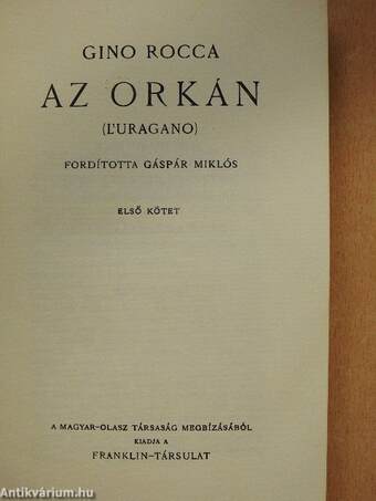 "10 kötet az Olasz-Magyar könyvtár sorozatból (nem teljes sorozat)"