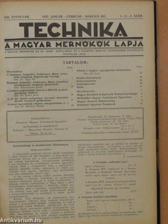 Technika 1932. (nem teljes évfolyam)