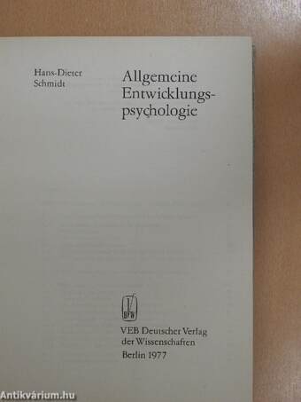 Allgemeine Entwicklungspsychologie