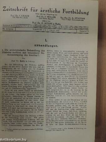 Zeitschrift für ärztliche Fortbildung 1927. január-december + Kiegészítés 1-12.