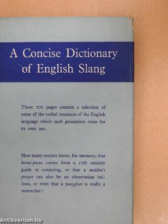 A Concise Dictionary of English Slang