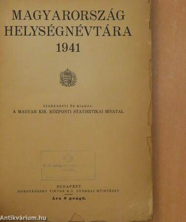 Magyarország helységnévtára 1941