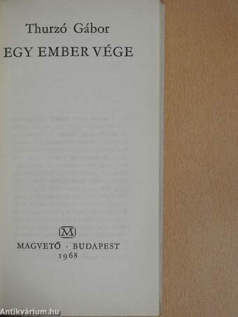 Egy ember vége