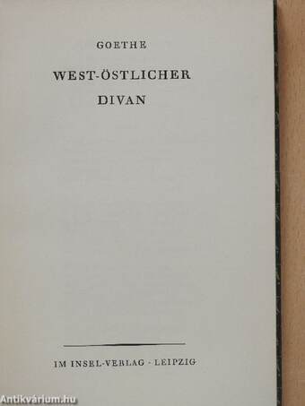 West-östlicher Divan