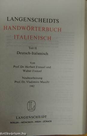 Langenscheidts Handwörterbuch Italienisch I-II.