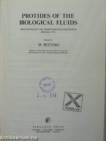 Protides of the Biological Fluids