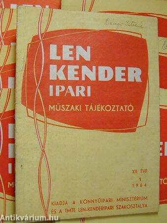 Len, Kender Ipari Műszaki Tájékoztató 1964. (nem teljes évfolyam)