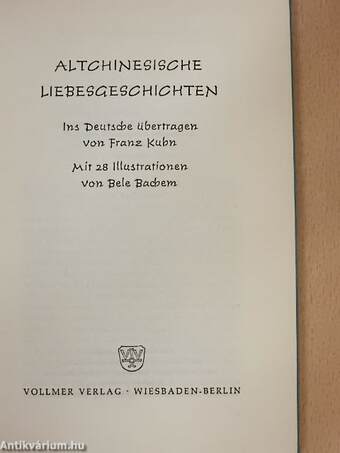 Altchinesische Liebesgeschichten