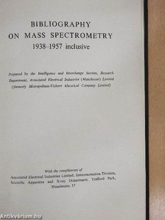 Bibliography on mass spectrometry