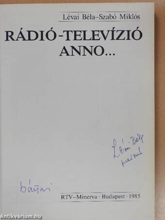 Rádió-televízió anno... (aláírt példány)