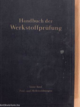 Handbuch der Werkstoffprüfung I. (töredék)