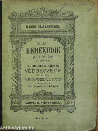 Római Remekirók - magyar fordításban 35. kötet II. füzet (töredék)