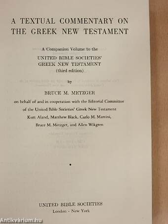 A Textual Commentary on the Greek New Testament