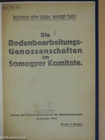 Die Bodenbearbeitungs-Genossenschaften im Somogyer Komitate