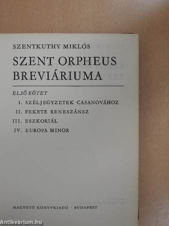 Szent Orpheus breviáriuma I-III.