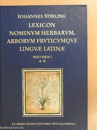 Lexicon Nominum Herbarum, Arborum Fruticumque Linguae Latinae I.