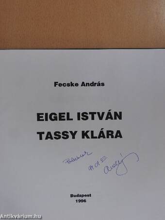 Eigel István, Tassy Klára (dedikált példány)