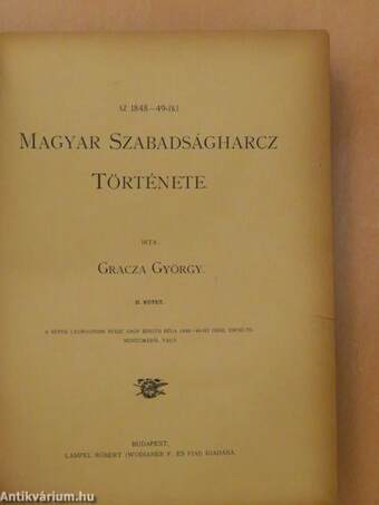 Az 1848-49-iki magyar szabadságharcz története II. (töredék)(rossz állapotú)