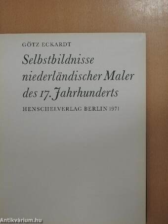 Selbstbildnisse niederländischer Maler des 17. Jahrhunderts