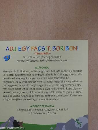 Adj egy pacsit, Boribon! - Társasjáték