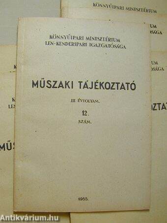 Műszaki Tájékoztató 1955. (nem teljes évfolyam)