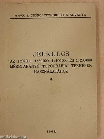 Jelkulcs az 1:25 000, 1:50 000, 1:100 000 és 1:200 000 méretarányú topográfiai térképek használatához