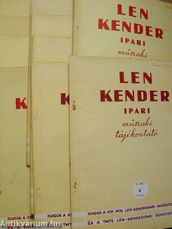Len, Kender Ipari Műszaki Tájékoztató 1962. (nem teljes évfolyam)