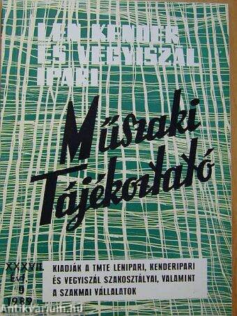 Len, Kender és Vegyiszál Ipari Műszaki Tájékoztató 1989. szeptember