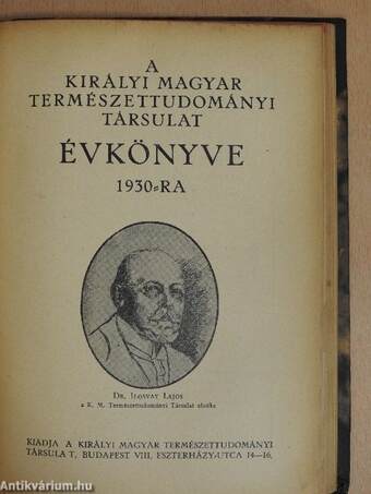 A Királyi Magyar Természettudományi Társulat évkönyve 1928-1930