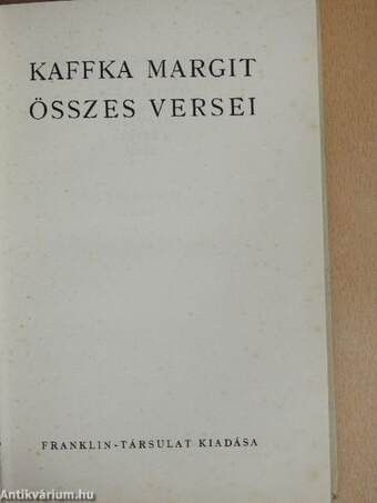 Kaffka Margit összes versei