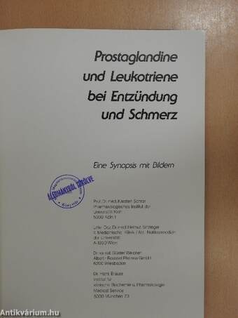 Prostaglandine und Leukotriene bei Entzündung und Schmerz