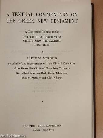 A Textual Commentary on the Greek New Testament