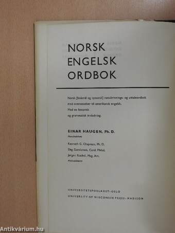 Norwegian English Dictionary/Norsk Engelsk Ordbok