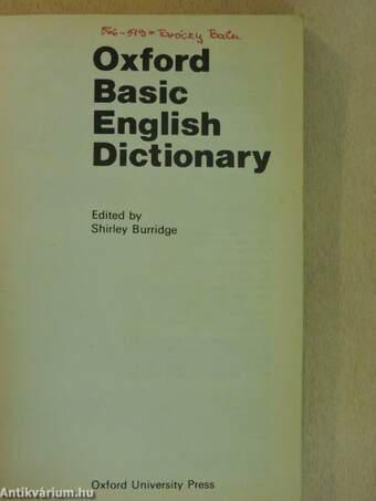 Oxford Basic English Dictionary