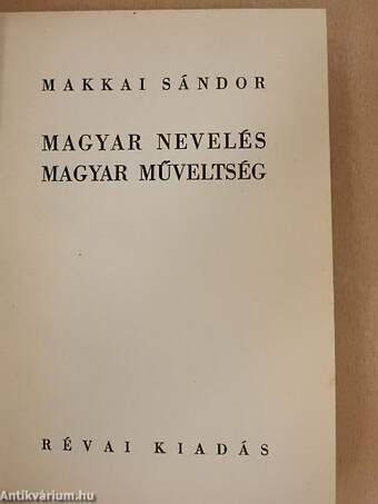 Magyar nevelés, magyar műveltség