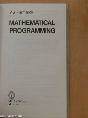 Mathematical programming