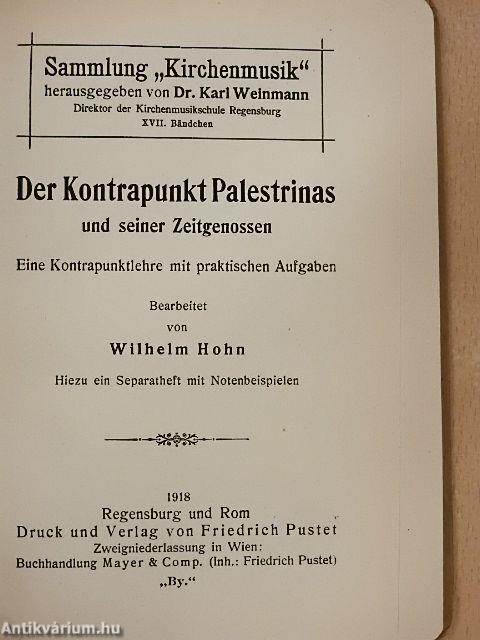 Der Kontrapunkt Palestrinas und seiner Zeitgenossen